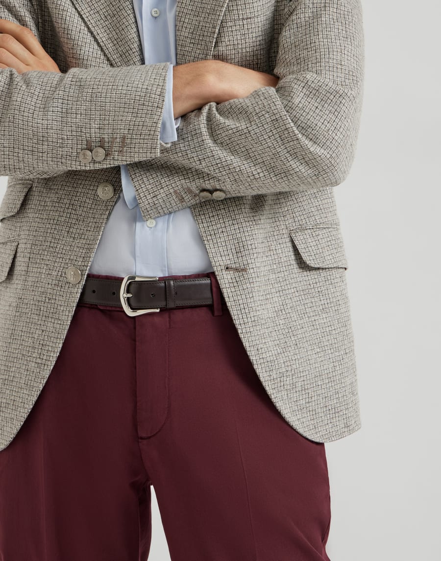 Gabardine garment dyed trousers Amaranth Man - Brunello Cucinelli