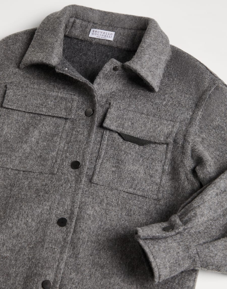 Camisa con confección doble Gris Medio Niña - Brunello Cucinelli