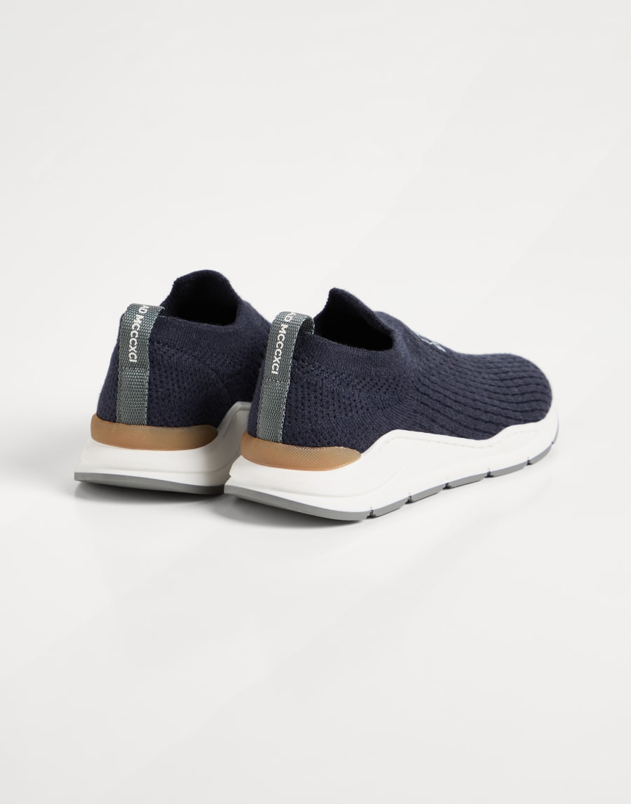 Zapatillas Slip-on con logotipo Azul Niño - Brunello Cucinelli