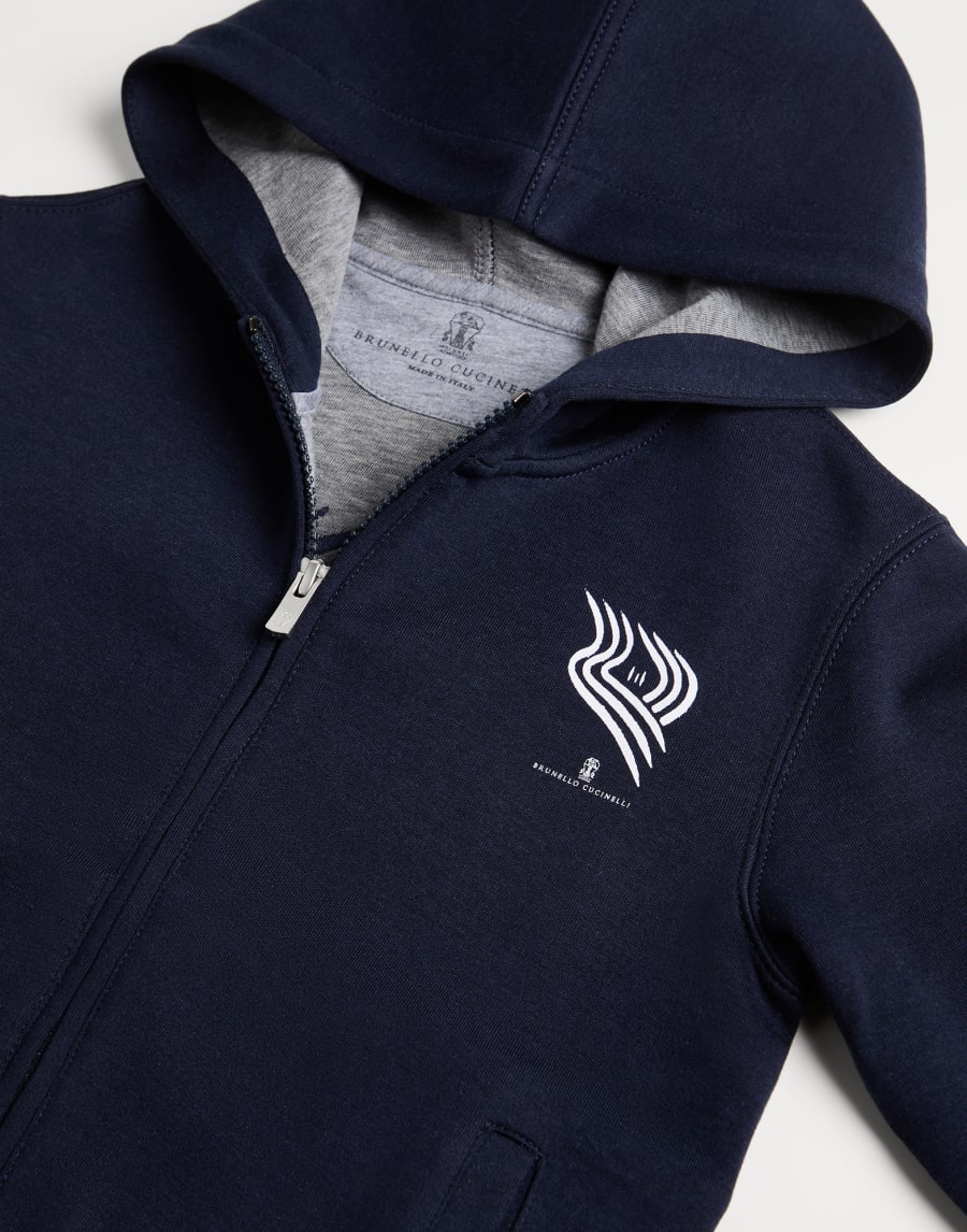 Double cloth sweatshirt Blue Boys - Brunello Cucinelli