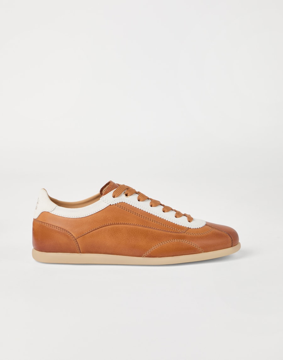 Calfskin and suede sneakers Leather Man - Brunello Cucinelli