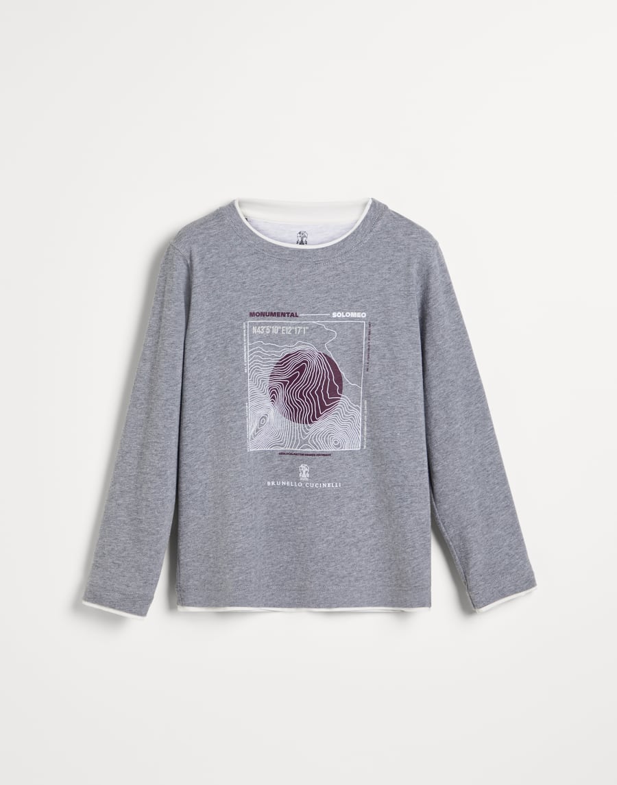 T-shirt manica lunga Grigio Bambino - Brunello Cucinelli