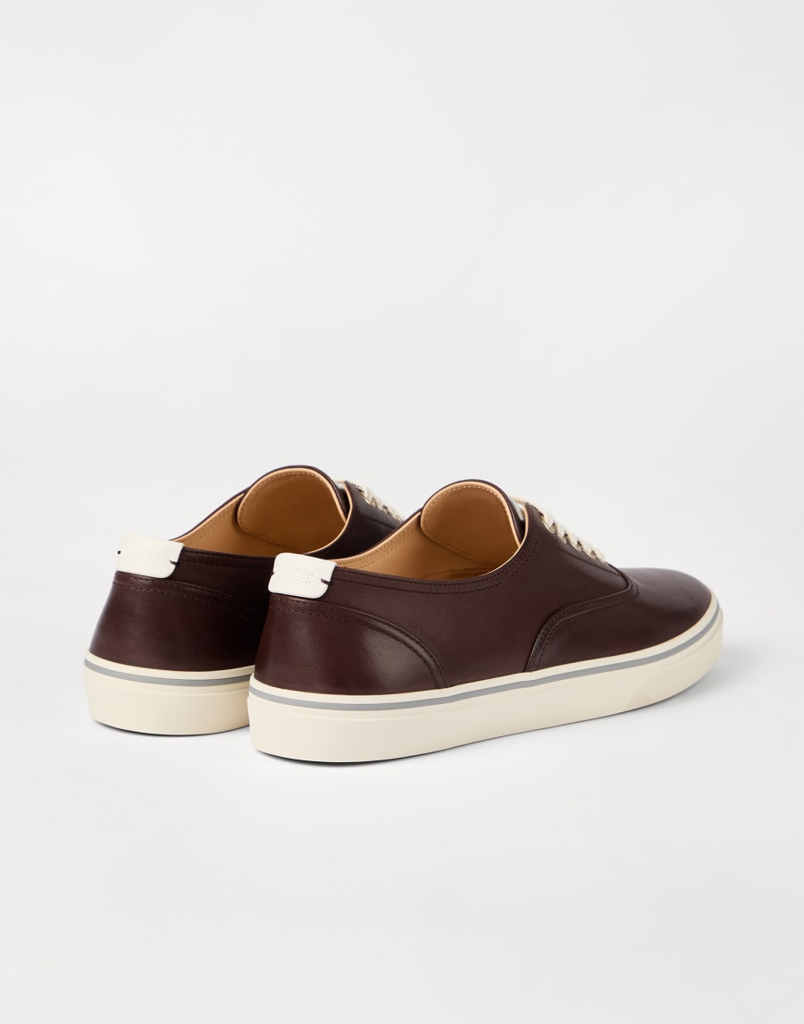Calfskin sneakers Burgundy Man - Brunello Cucinelli