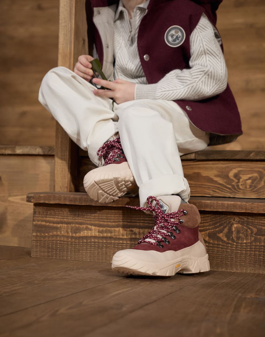 Botas Outdoor Rojo Niño - Brunello Cucinelli
