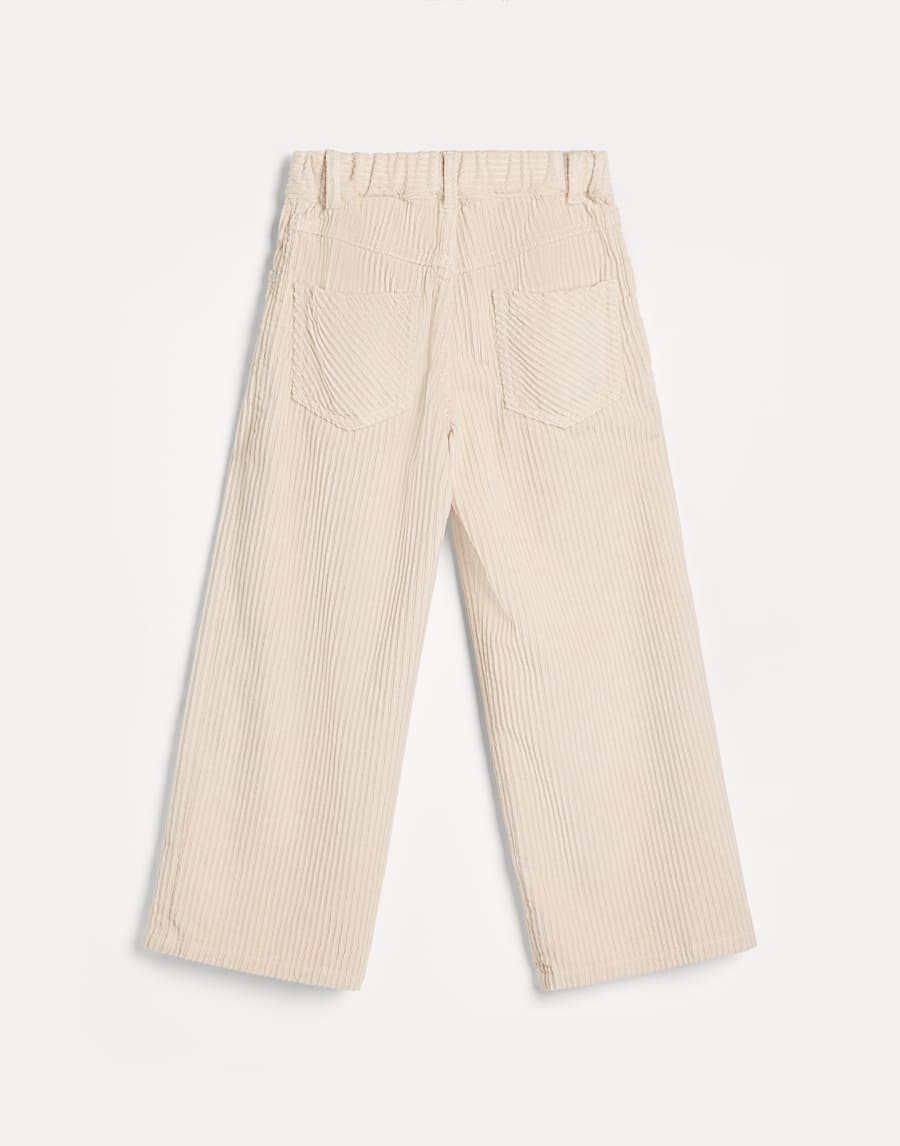 Hose mit ausgestelltem Bein aus Samt Milch Mädchen - Brunello Cucinelli