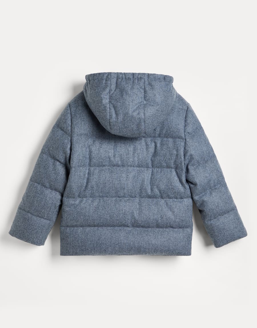 Flannel hooded down jacket Denim Boys - Brunello Cucinelli