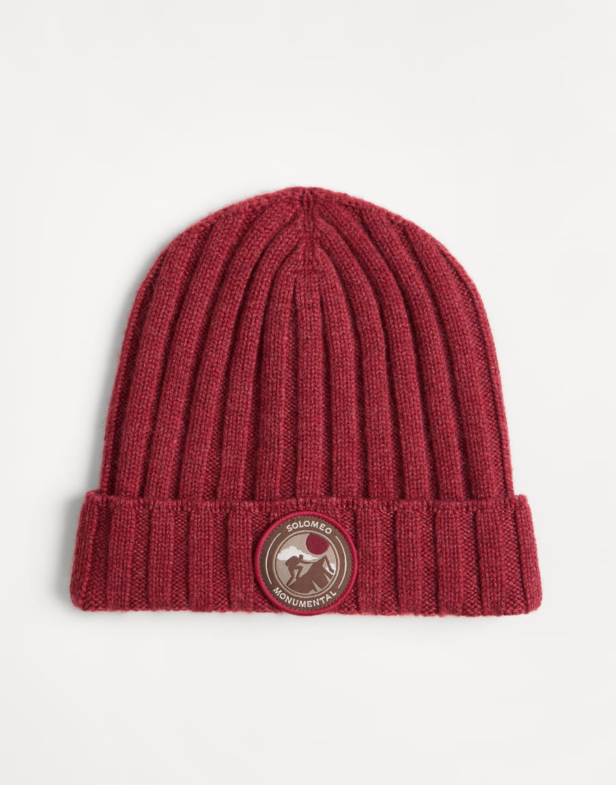 Gorro papalina de punto acanalado Rojo Niño - Brunello Cucinelli