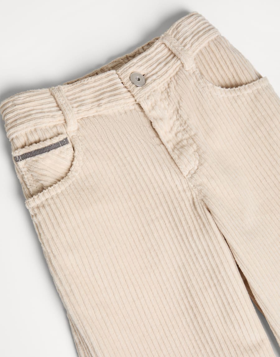 Pantalon évasé en velours Lait Fille - Brunello Cucinelli