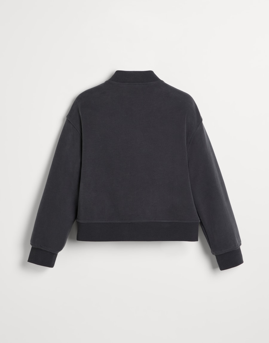 Sweat-shirt style bomber en molleton Bleu Fille - Brunello Cucinelli
