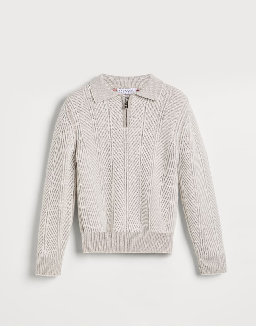 Vanisé polo with zipper Panama Boys - Brunello Cucinelli