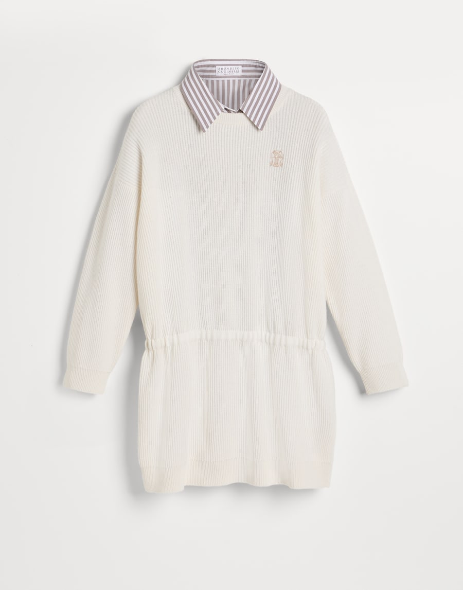Robe laine, cachemire et soie avec chemise Panama Fille - Brunello Cucinelli