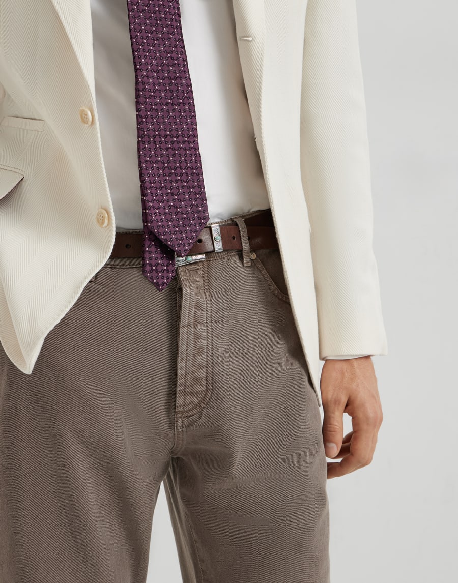 Leisure fit five-pocket trousers Dove Grey Man - Brunello Cucinelli