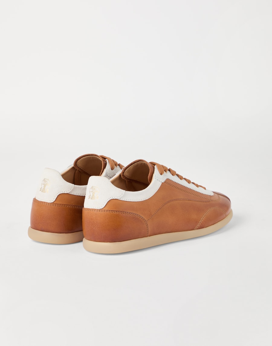 Calfskin and suede sneakers Leather Man - Brunello Cucinelli