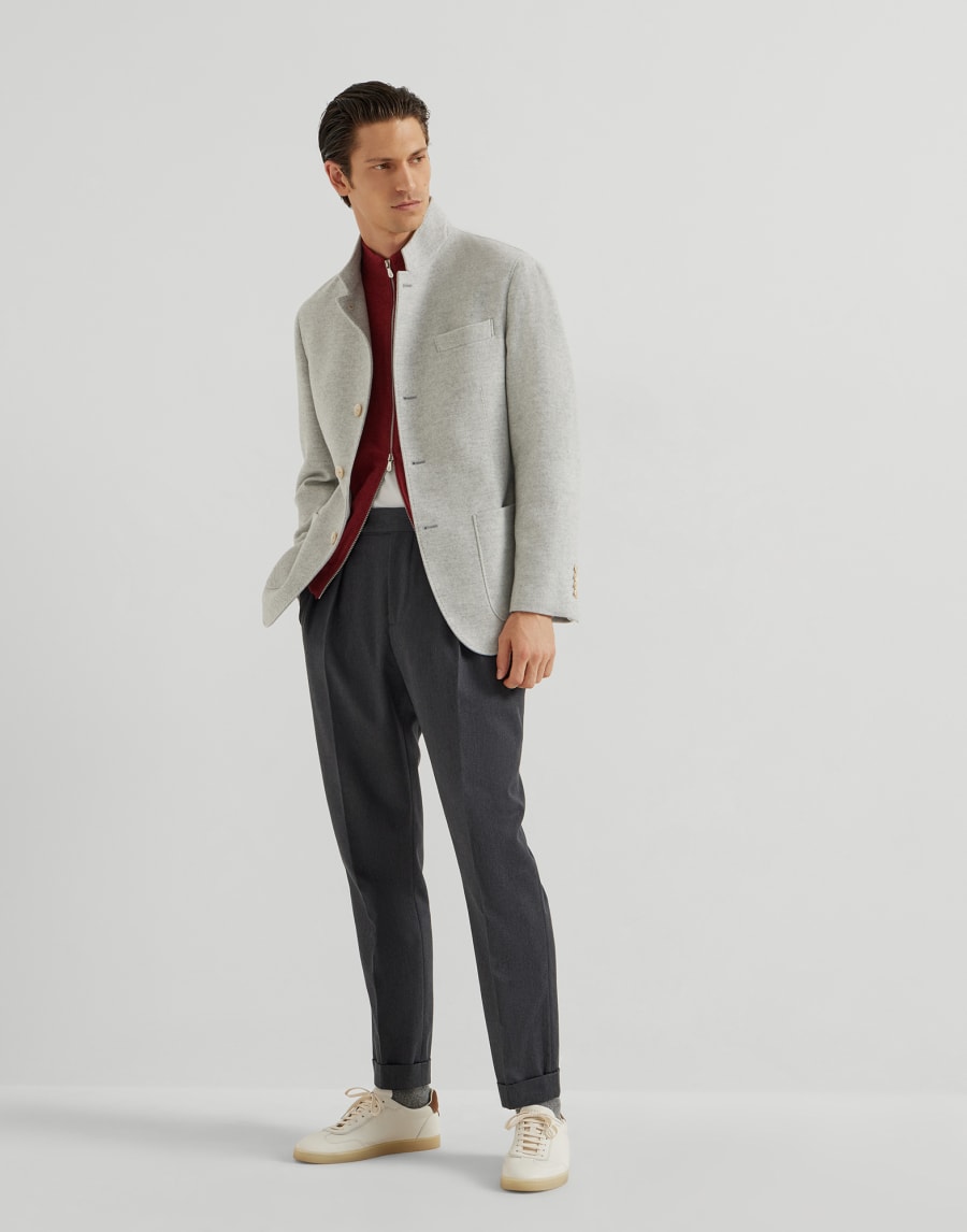 Zip-front cardigan Purple-Red Man - Brunello Cucinelli