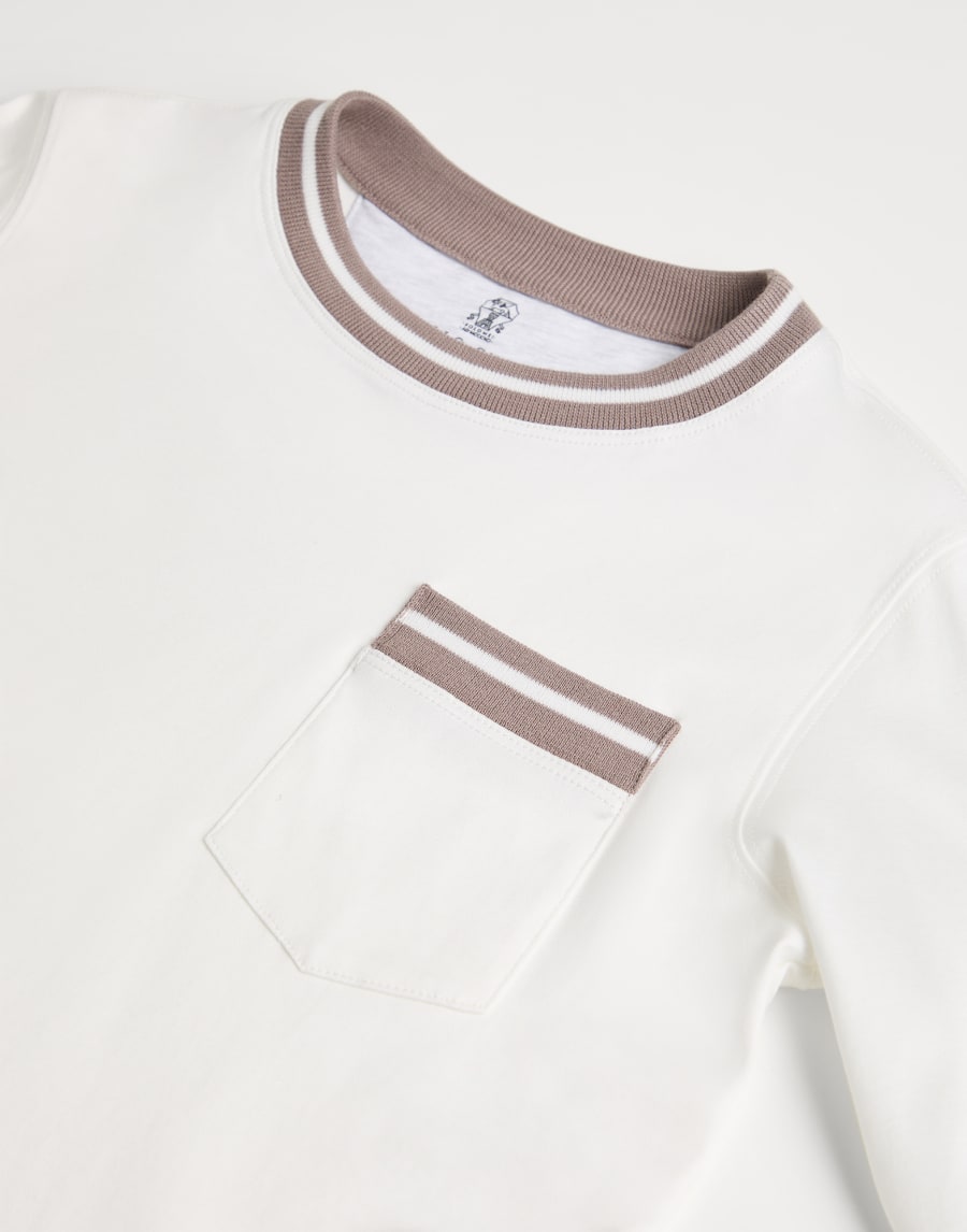 Striped jersey T-shirt White Boys - Brunello Cucinelli