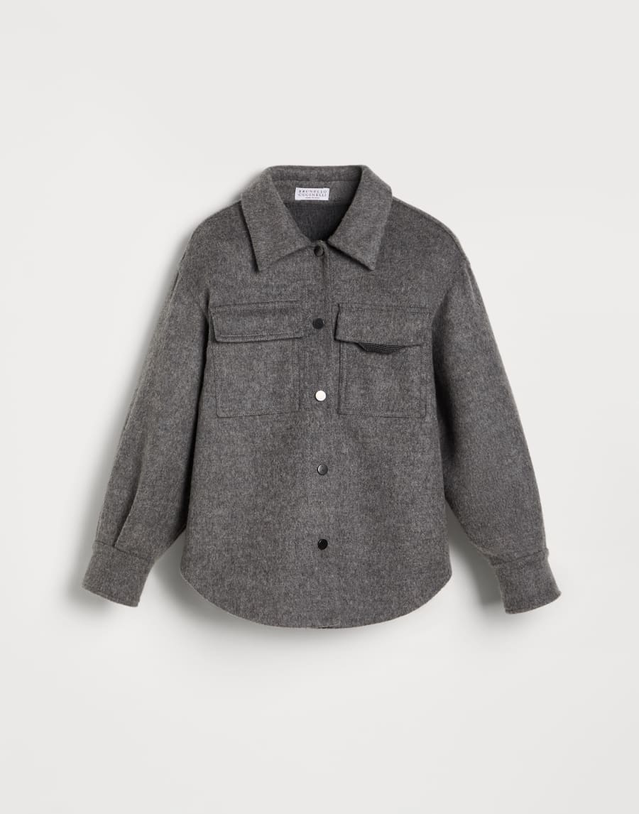 Camicia lavorazione double Grigio Medio Bambina - Brunello Cucinelli