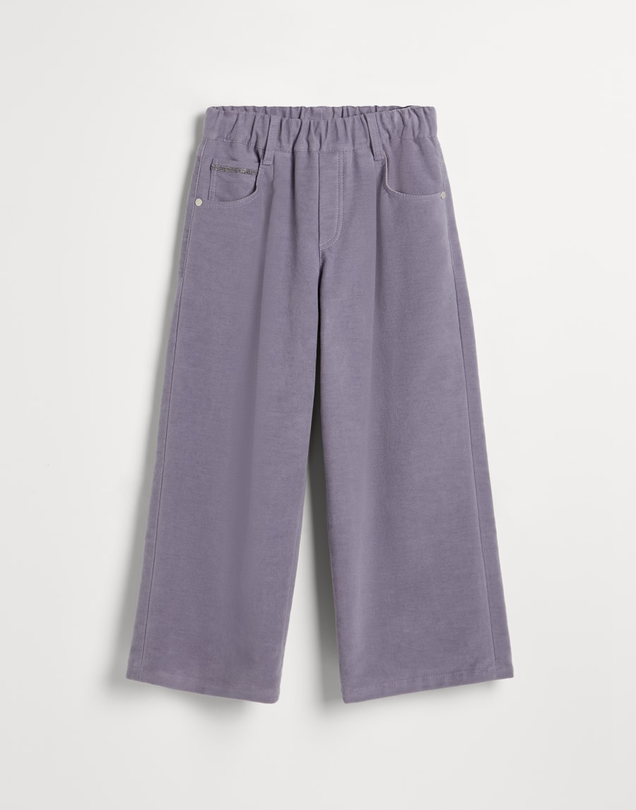Pantalone Wide Lavanda Bambina - Brunello Cucinelli