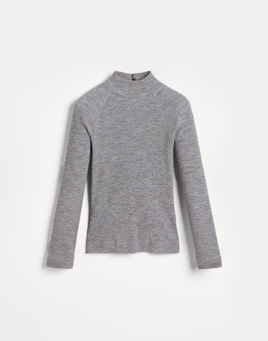 Top con Sparkling Seams Grigio Medio Bambina - Brunello Cucinelli