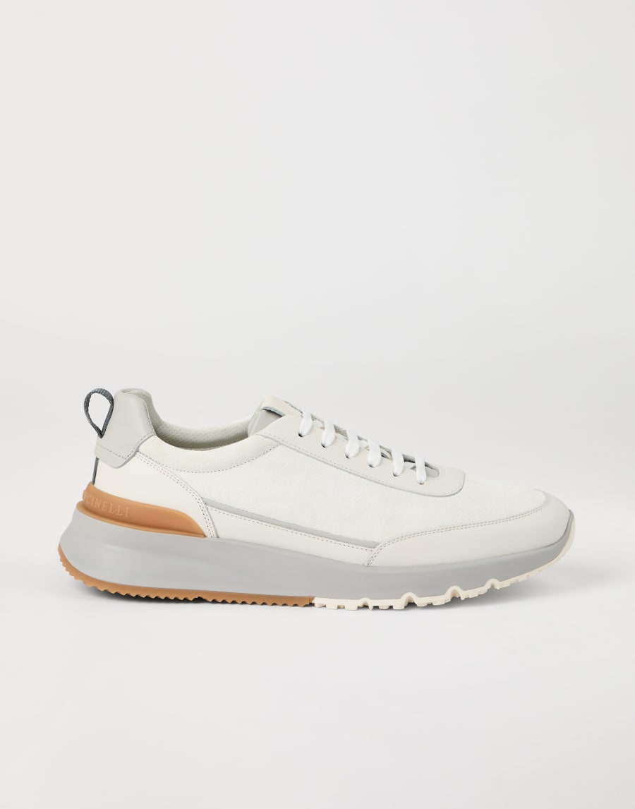 Suede and calfskin runners White Man - Brunello Cucinelli