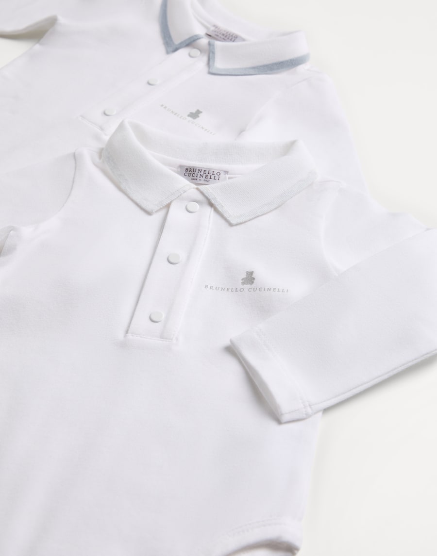 Body manica lunga Baby Bernie Grigio Chiaro Baby - Brunello Cucinelli