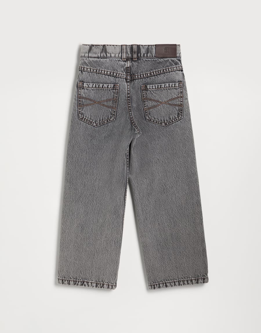 Straight-Hose Denimgrau Mädchen - Brunello Cucinelli