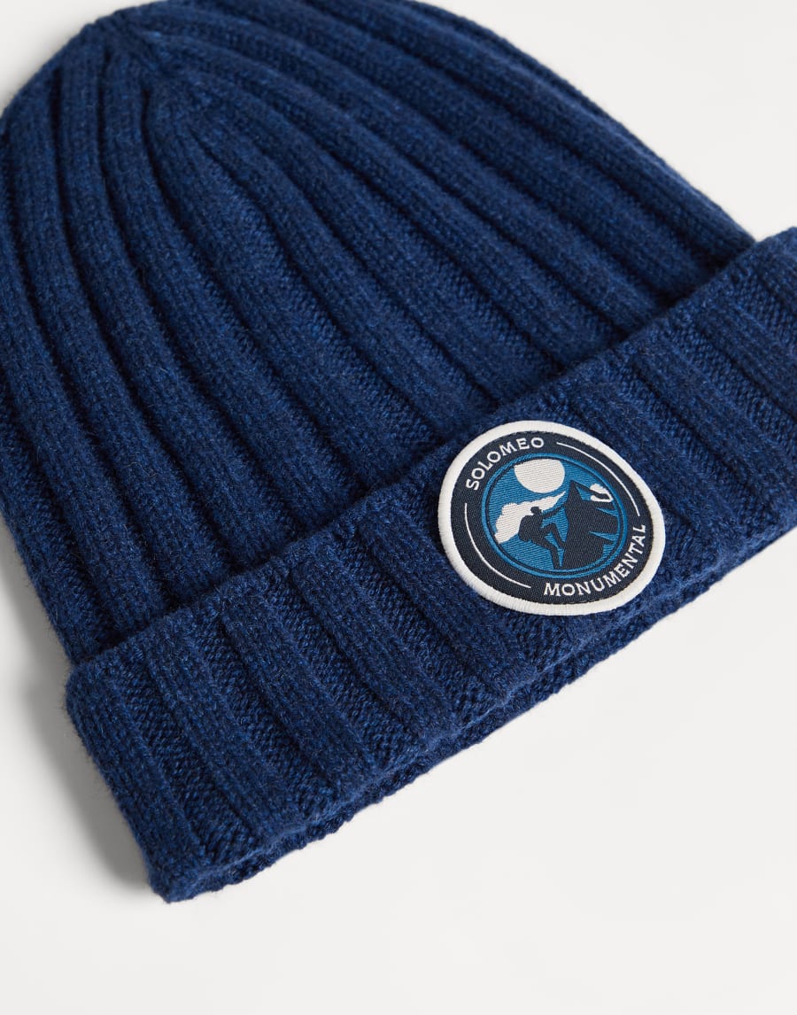 Bonnet en maille point côtes Bleu Garçon - Brunello Cucinelli