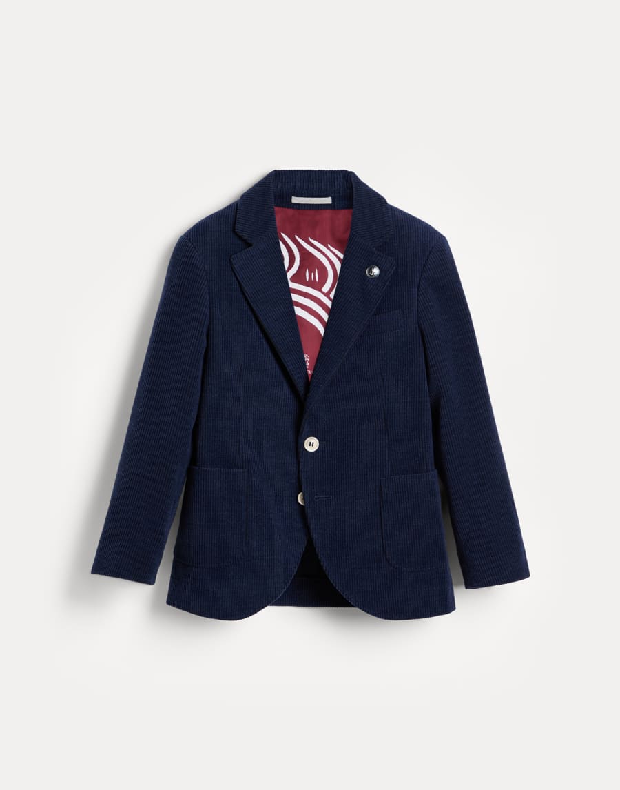 Corduroy blazer Blue Boys - Brunello Cucinelli