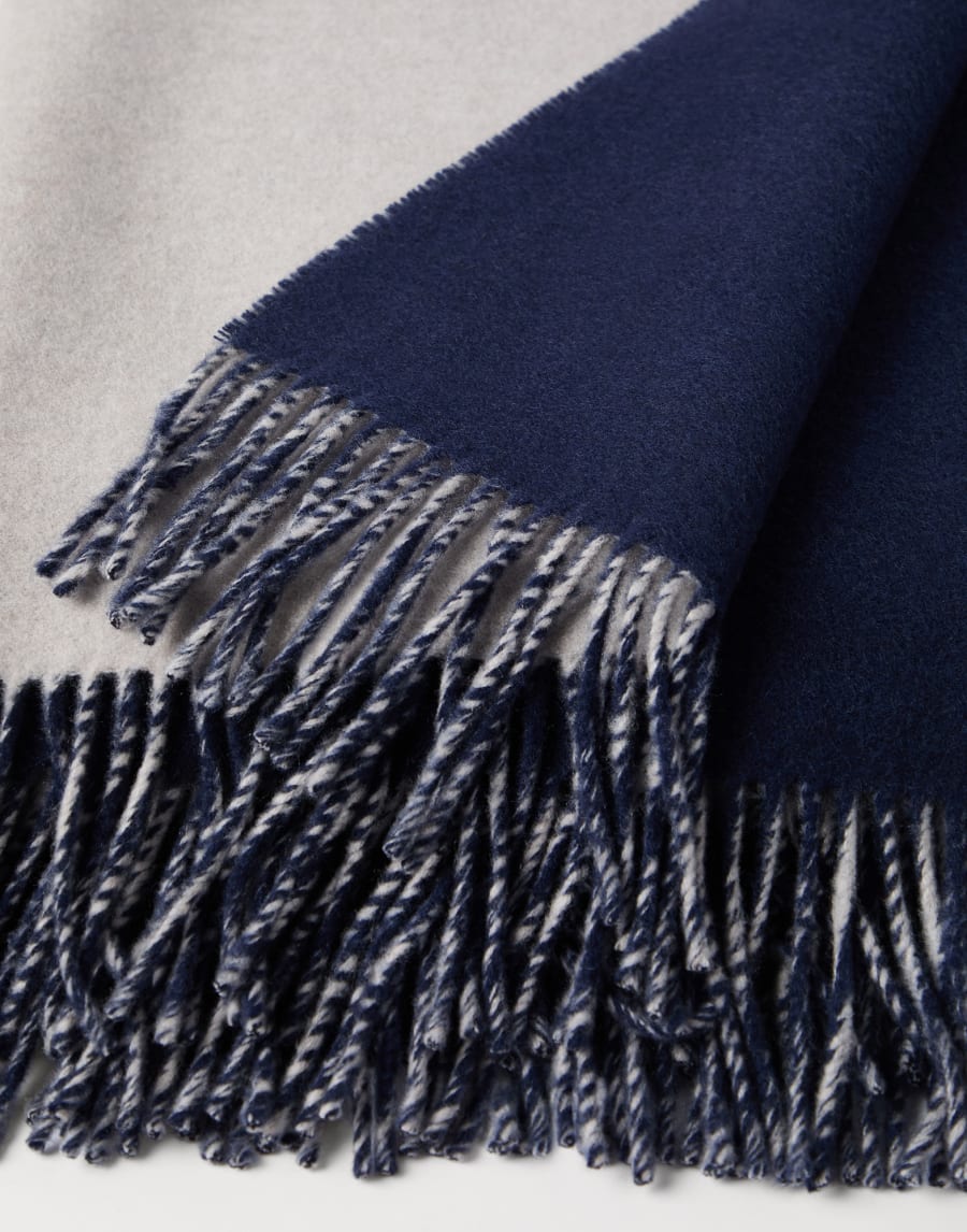 Cashmere double cloth throw Blue Lifestyle - Brunello Cucinelli