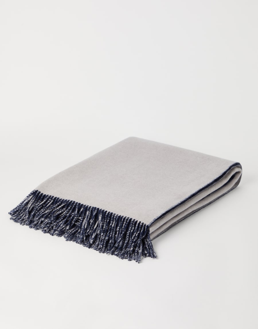 Plaid in cashmere double Blu Lifestyle - Brunello Cucinelli