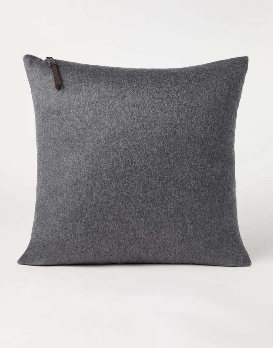 Cashmere beaver cloth large cushion Lead Lifestyle - Brunello Cucinelli