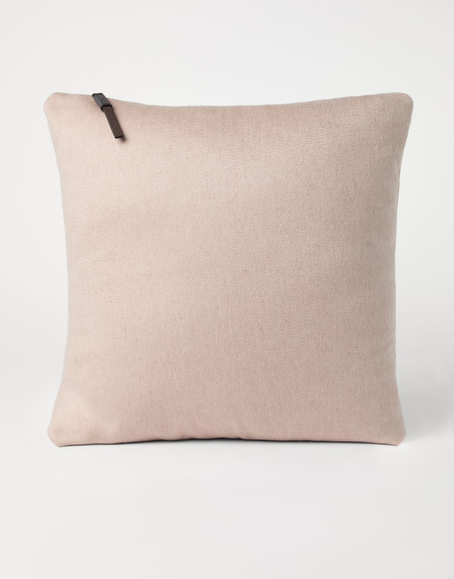 Cashmere beaver cloth large cushion Beige Lifestyle - Brunello Cucinelli