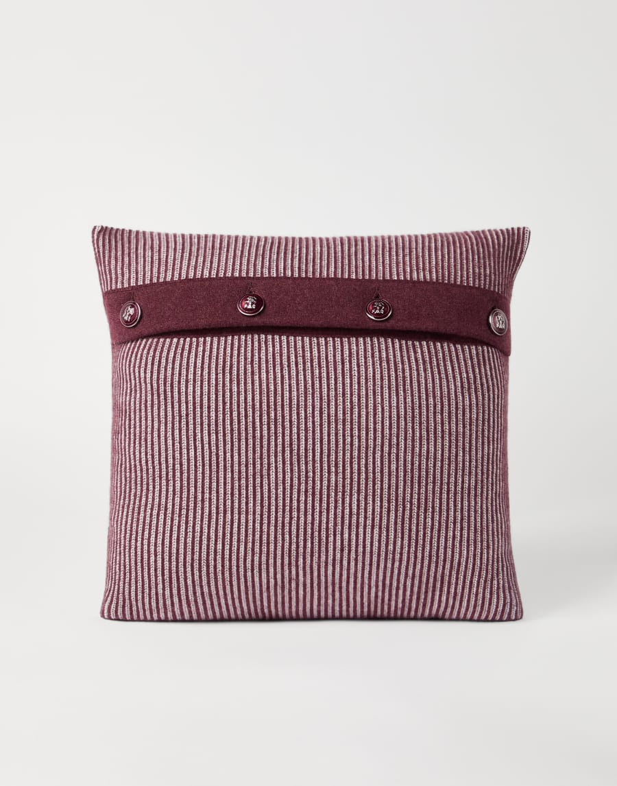 Vanisé cushion with buttons Amaranth Lifestyle - Brunello Cucinelli