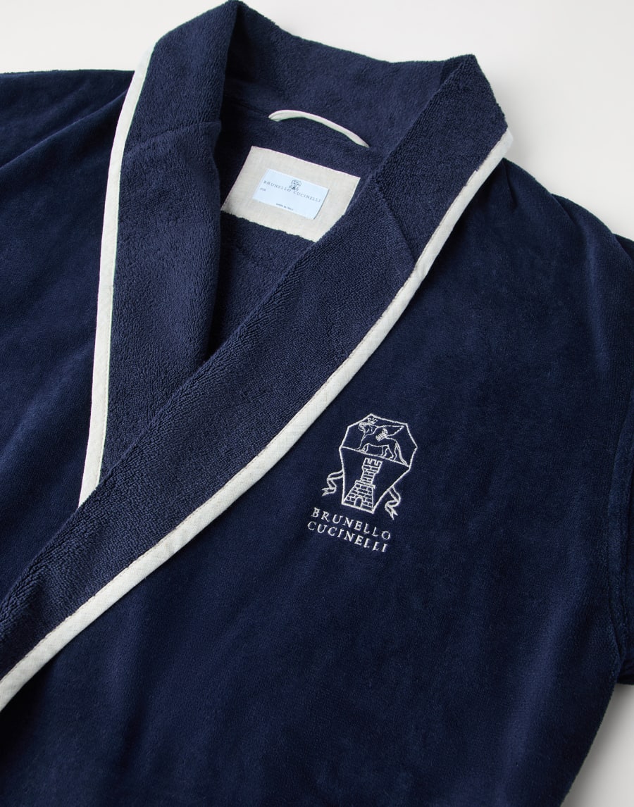Terrycloth bathrobe Navy Blue Lifestyle - Brunello Cucinelli