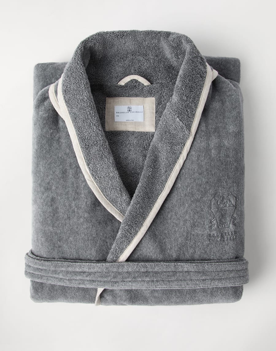 Terrycloth bathrobe Medium Grey Lifestyle - Brunello Cucinelli