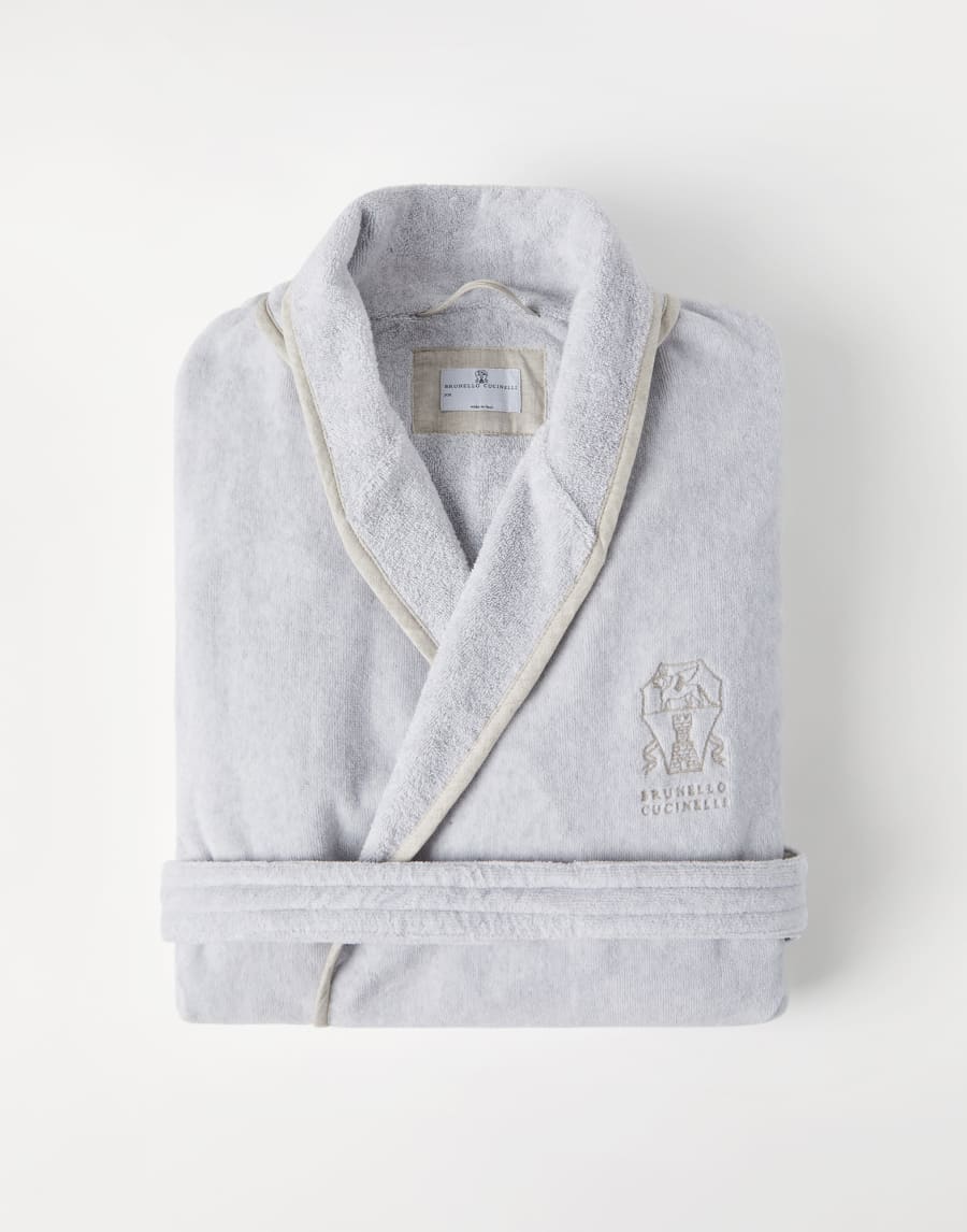 Terrycloth bathrobe Light Grey Lifestyle - Brunello Cucinelli