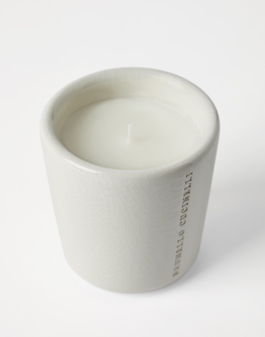 Candela in vaso craquelé Bianco Lifestyle - Brunello Cucinelli