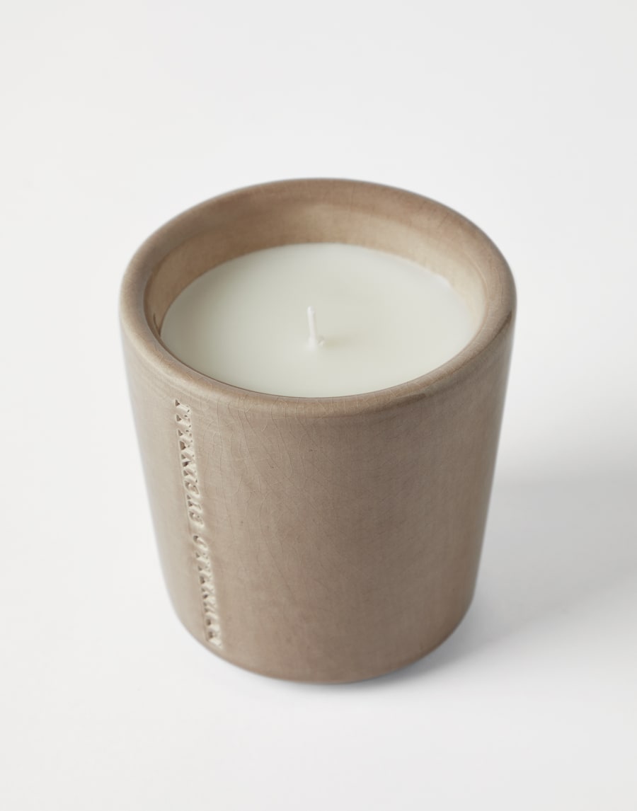 Candela in vaso craquelé Fango Lifestyle - Brunello Cucinelli