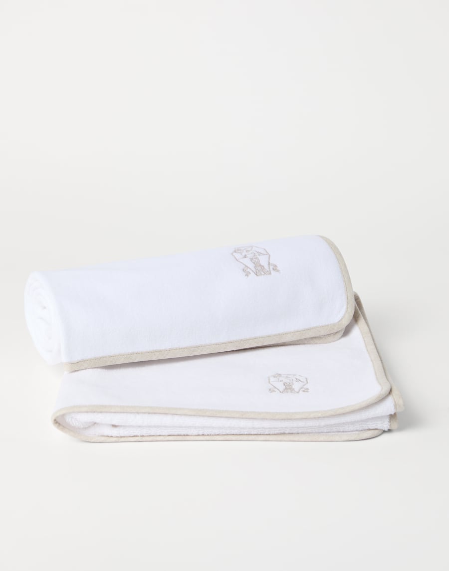 两条毛巾质地布套装 白色 生活风格 - Brunello Cucinelli