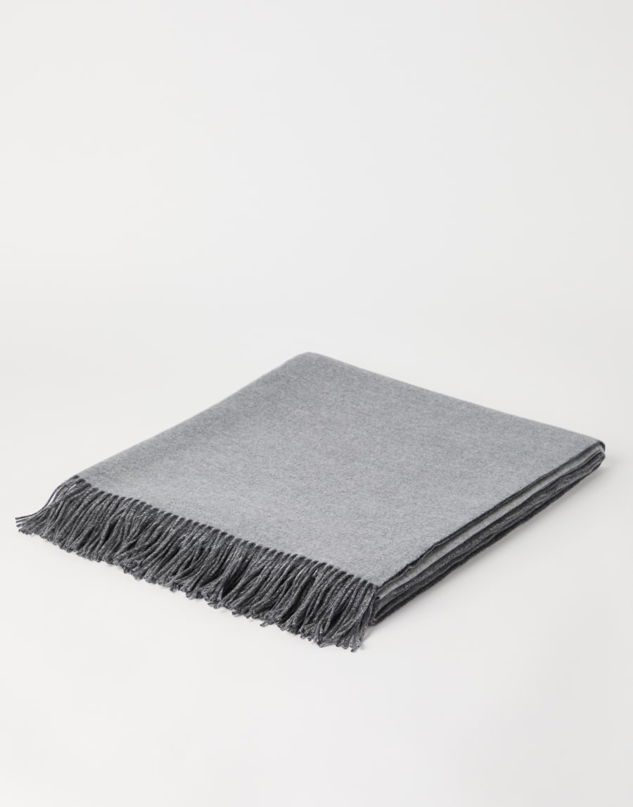 Plaid léger en cachemire double Gris Clair Lifestyle - Brunello Cucinelli