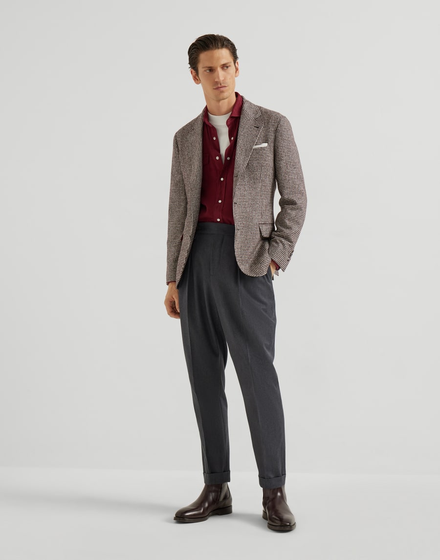 Easy fit shirt Purple-Red Man - Brunello Cucinelli