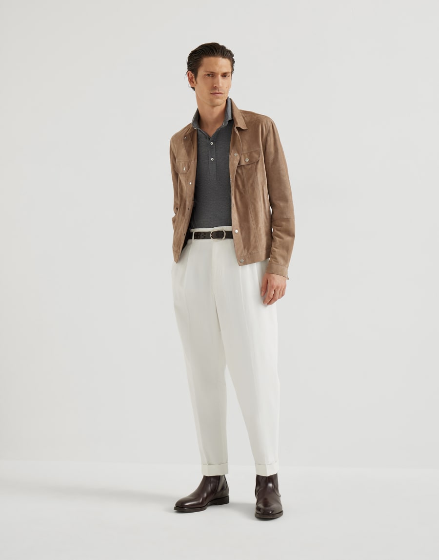 Jersey polo shirt Dark Grey Man - Brunello Cucinelli