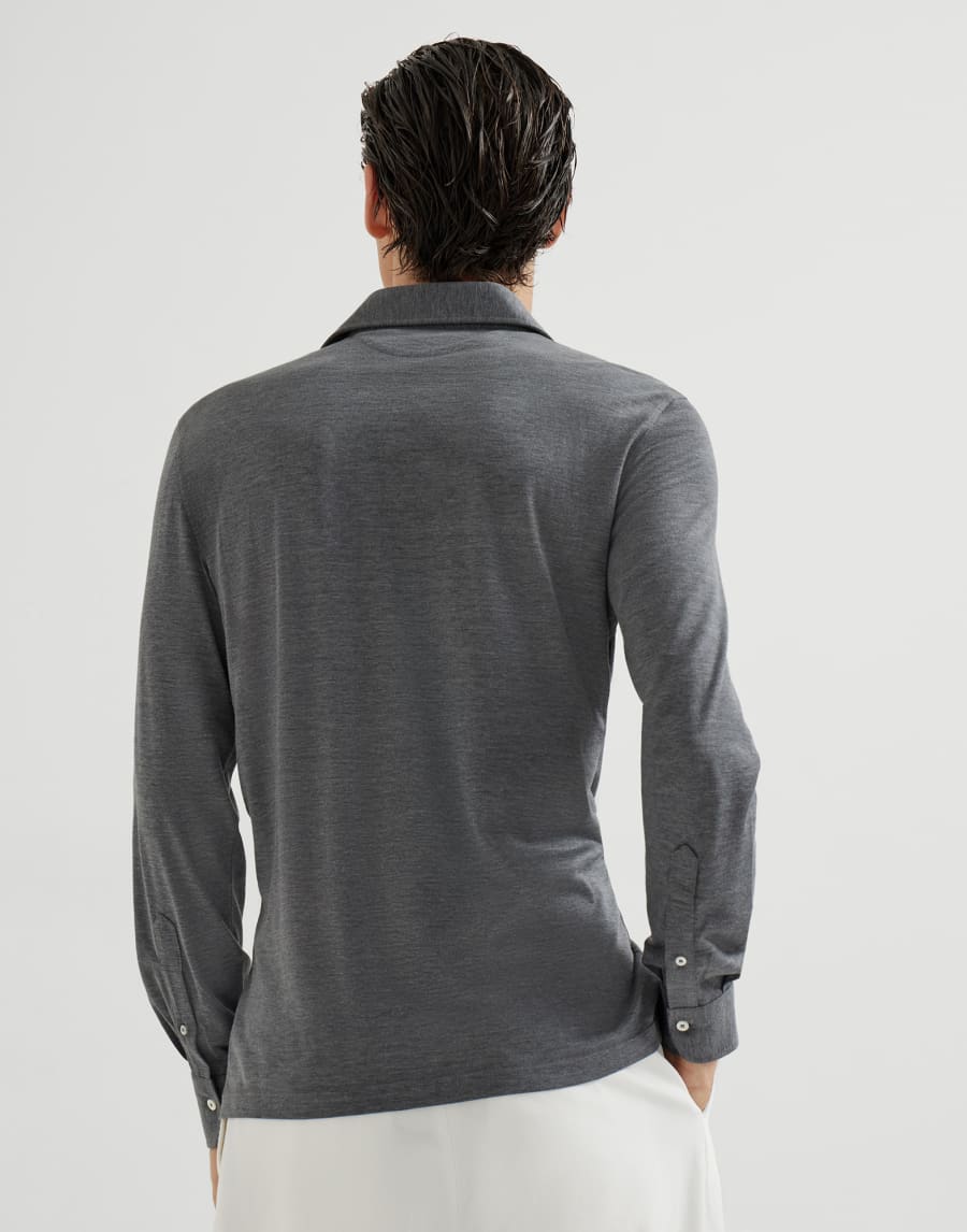 Jersey polo shirt Dark Grey Man - Brunello Cucinelli