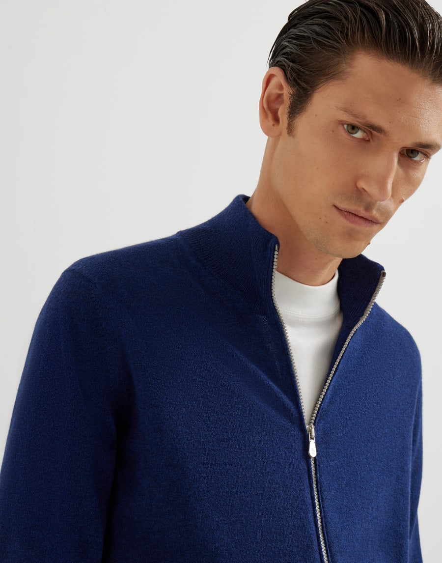 Zip-front cardigan Sapphire Man - Brunello Cucinelli
