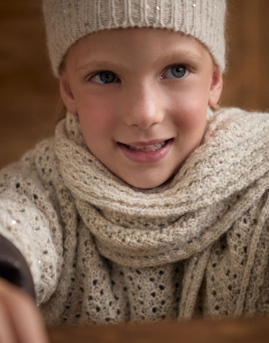 Dazzling scarf Beige Girls - Brunello Cucinelli