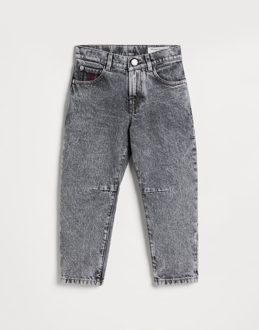 Five-Pocket-Hose Denimgrau Jungen - Brunello Cucinelli