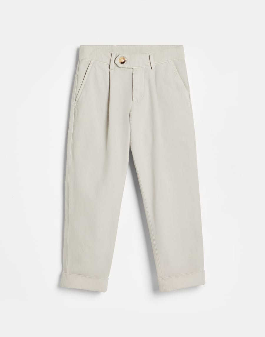 Pantalone in gabardina Grigio Chiaro Bambino - Brunello Cucinelli