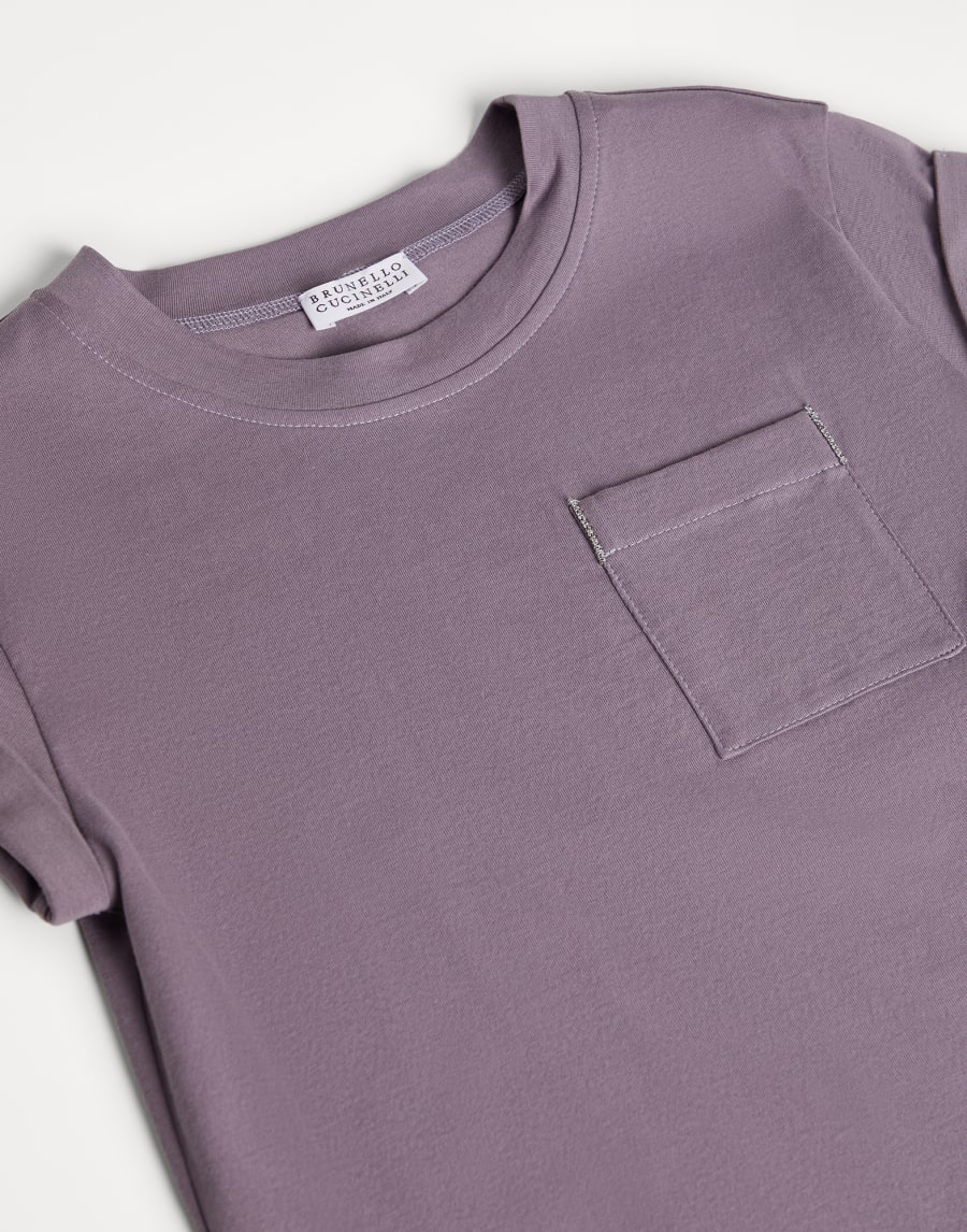 Camiseta de jersey Violeta Claro Niña - Brunello Cucinelli
