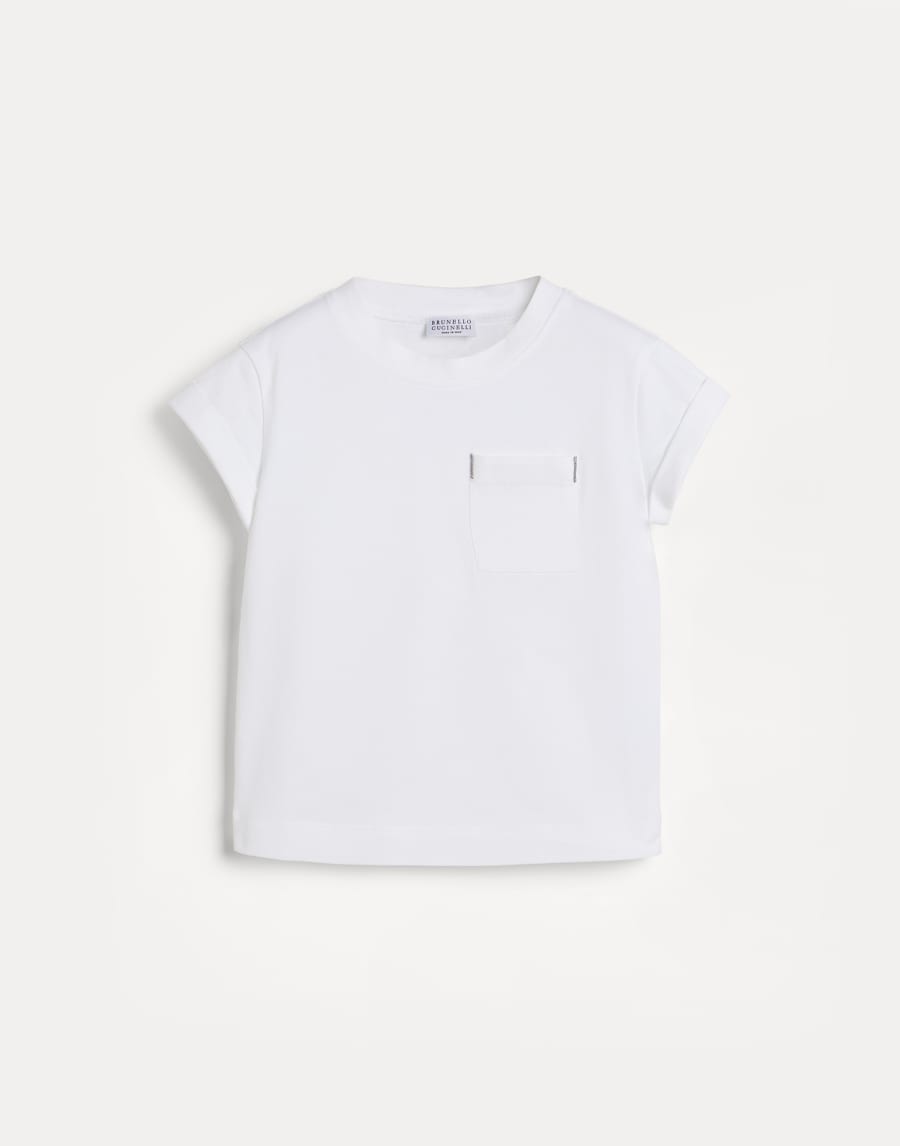T-shirt in jersey Bianco Bambina - Brunello Cucinelli