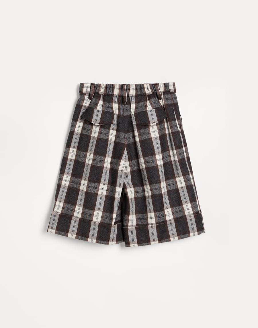 Bermuda Tailored orné de Monile Gris Foncé Fille - Brunello Cucinelli