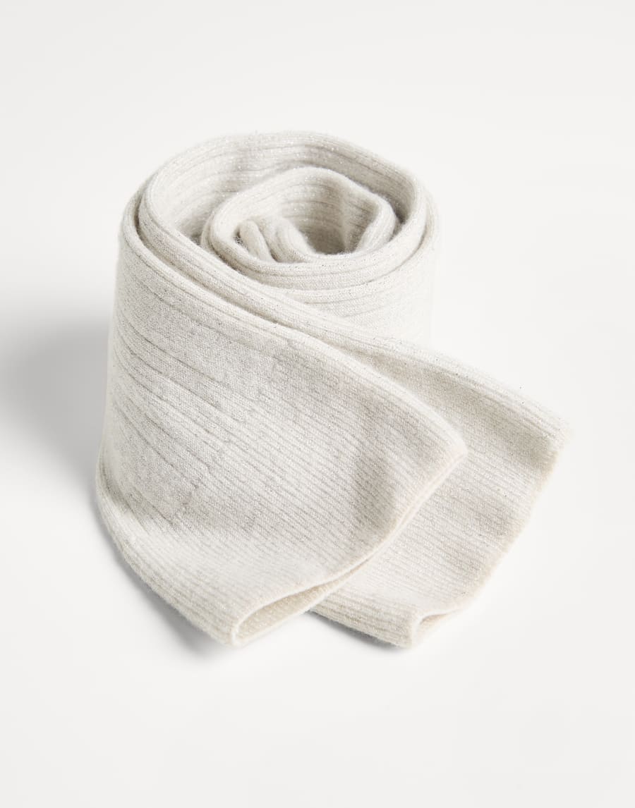 Chaussettes en maille brillante Blanc Cassé Fille - Brunello Cucinelli